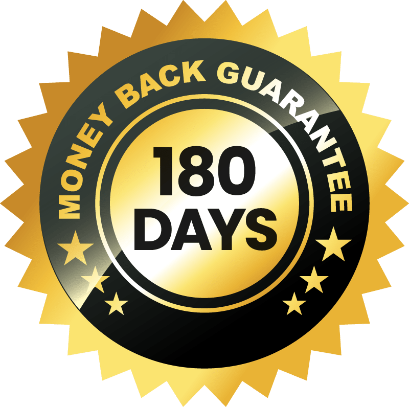 180-Day Money-Back Guarantee Seal